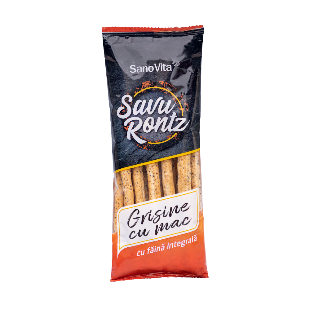 Grisine cu mac si faina integrala Savu Rontz, 50g, Sanovita